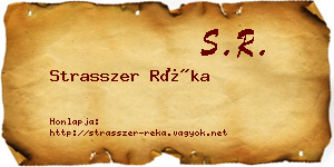 Strasszer Réka névjegykártya
